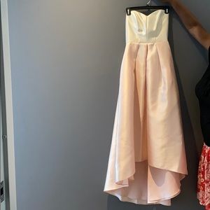 Alfred Sung sweetheart high-low satin gown